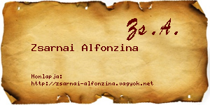 Zsarnai Alfonzina névjegykártya
